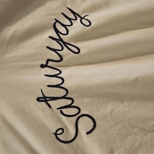 Cream Hoodie with 'Saturyay' Embroidery